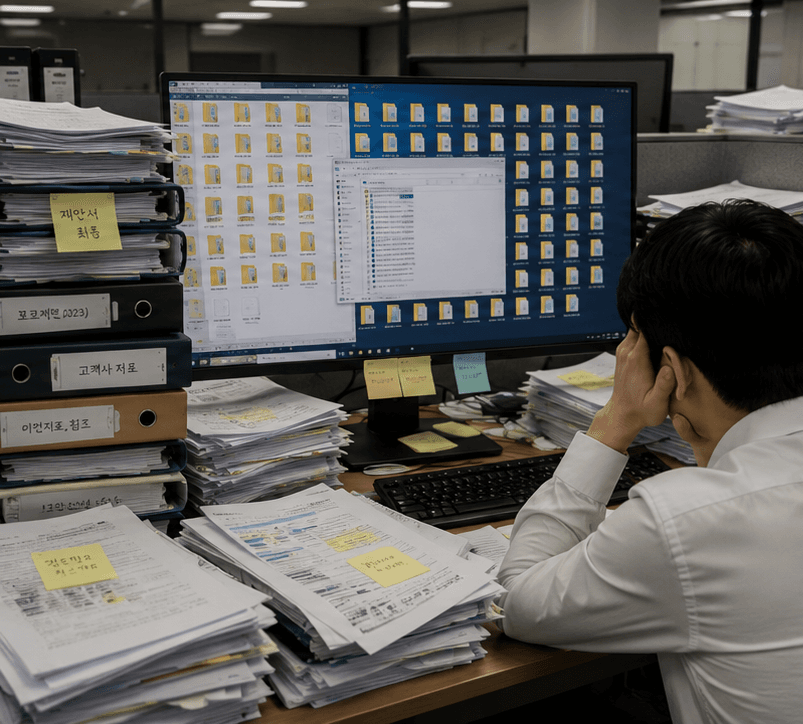 반복 보고서 작성 업무 효율 저하 문제